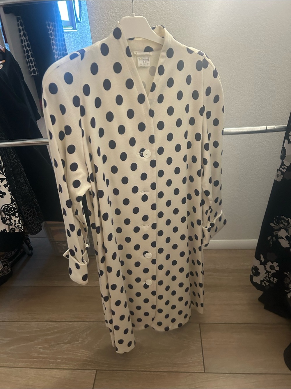 Polka Dot Button-Front Women's Dress - Black &White Made In Germany 100% Cotton